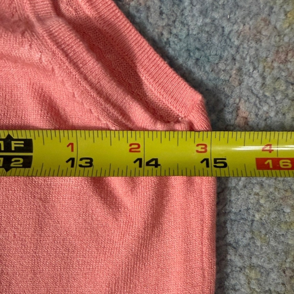 Ruffle Henley Coral Camisole Tank Top Buttons Soft Knit Boho Feminine NWT Small - Picture 6 of 7